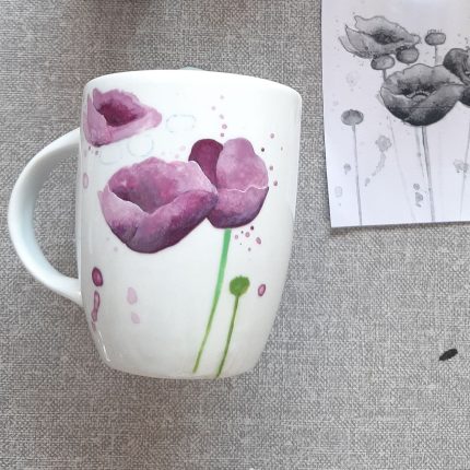 ماگی طرح گل بنفش