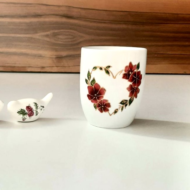 ماگ ویترای طرح گل قلبی
